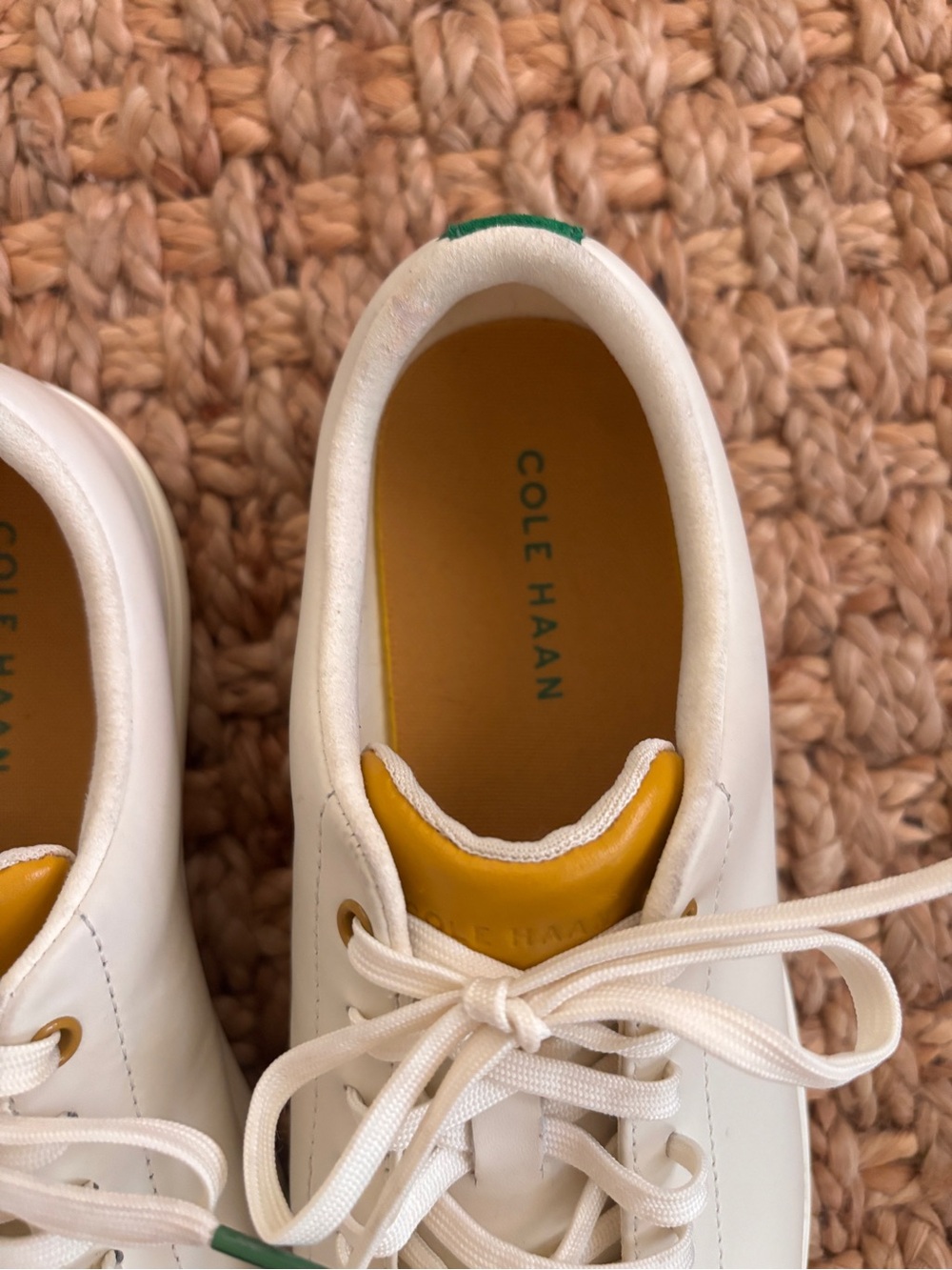 Cole Haan Cream Sneakers with Yellow Tongue Detail - Picture 5 of 5
